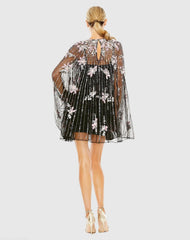 Black High Neck Embellished Trapeze Dress - FINAL SALE